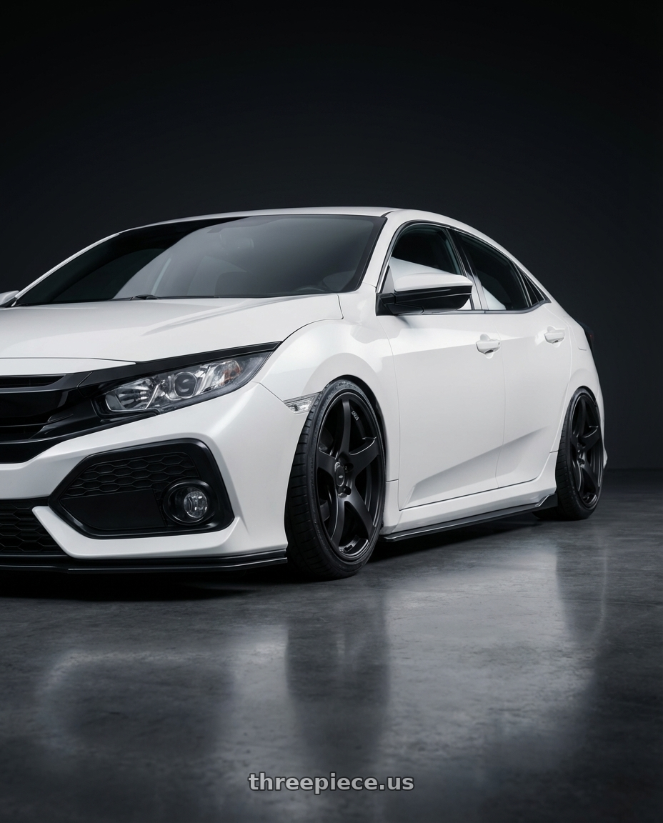 2019 Honda Civic with Ssr Gtv01 5x114.3 19x8.5+38  FLAT BLACK wheels