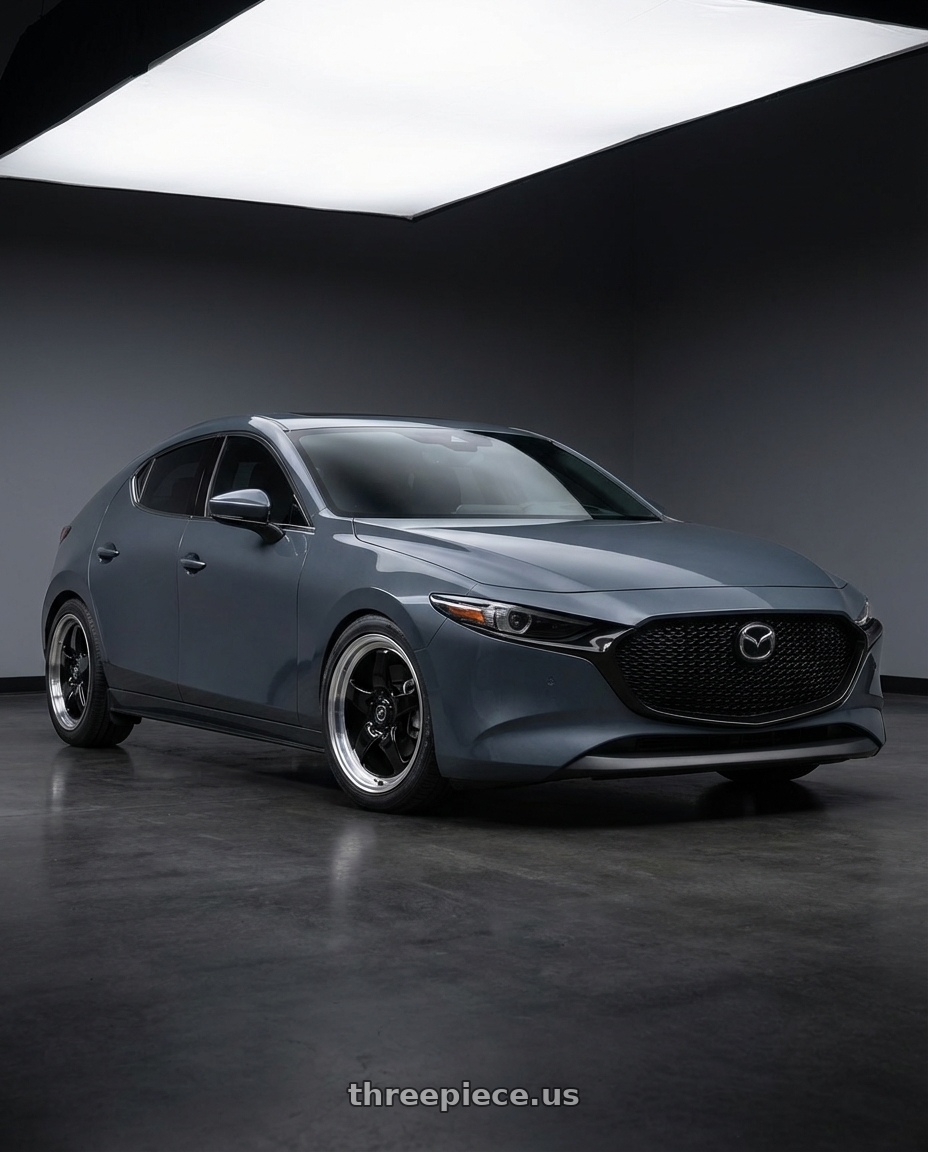 2023 Mazda Mazda3 Turbo with Forgestar D5 Drag 5x114.3 18x10 +42 Gloss Black Machined wheels