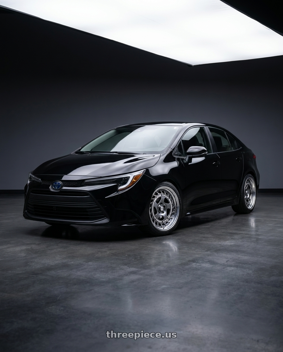 2026 Toyota Corolla le hybrid  with FORMULA AERO SPOKE 5X100 18X7.5+43 SL Disk Titan Silver wheels