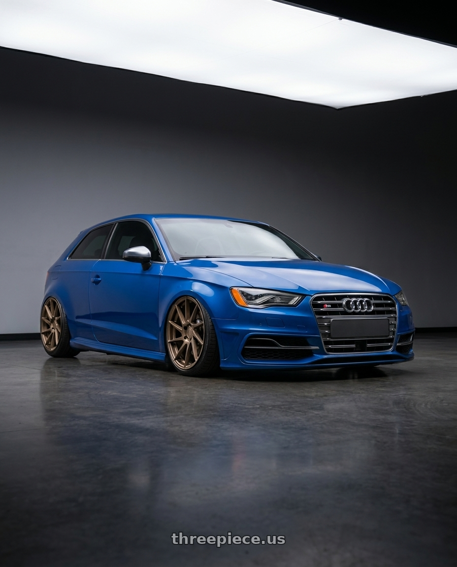 2019 Audi S3 8V with Aodhan AH09 5x112 18x8.5 +35 Matte Bronze wheels