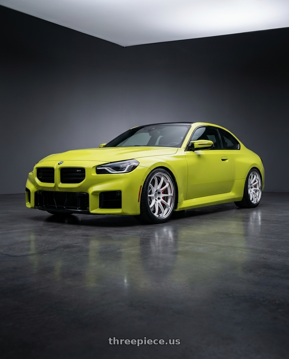 2025 BMW M2 Sao Paolo with Work Zr10 2P 5x112 19x10.0 +18 Azure White wheels