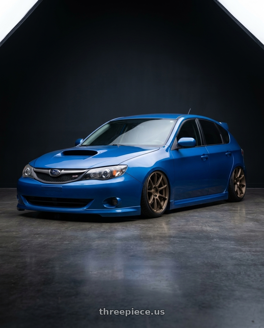 2009 Subaru Impreza WRX Hatchback with KATANA RACING KR07 5x100 18x8 +40 Matte Bronze wheels