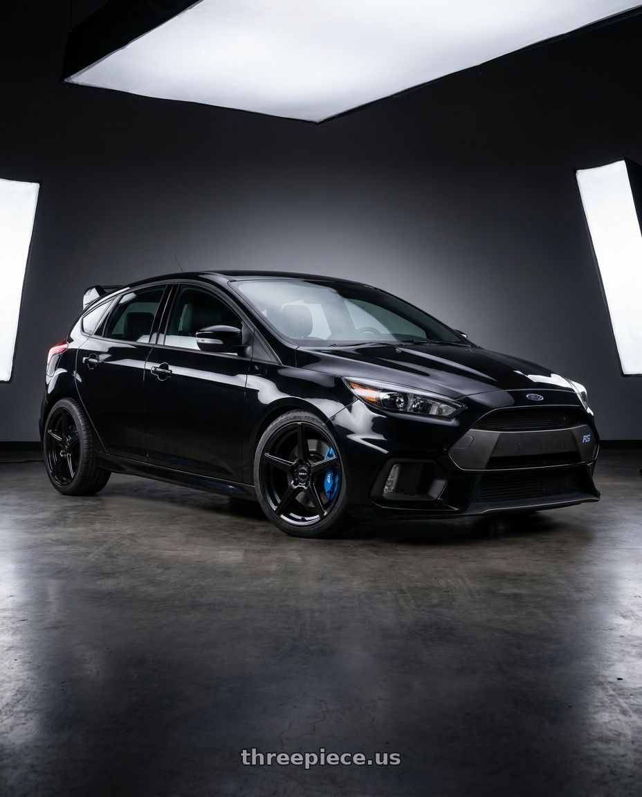 2017 ford focus rs with Motiv 433B Blade 5X108 18x7.5 +40 Gloss Black wheels