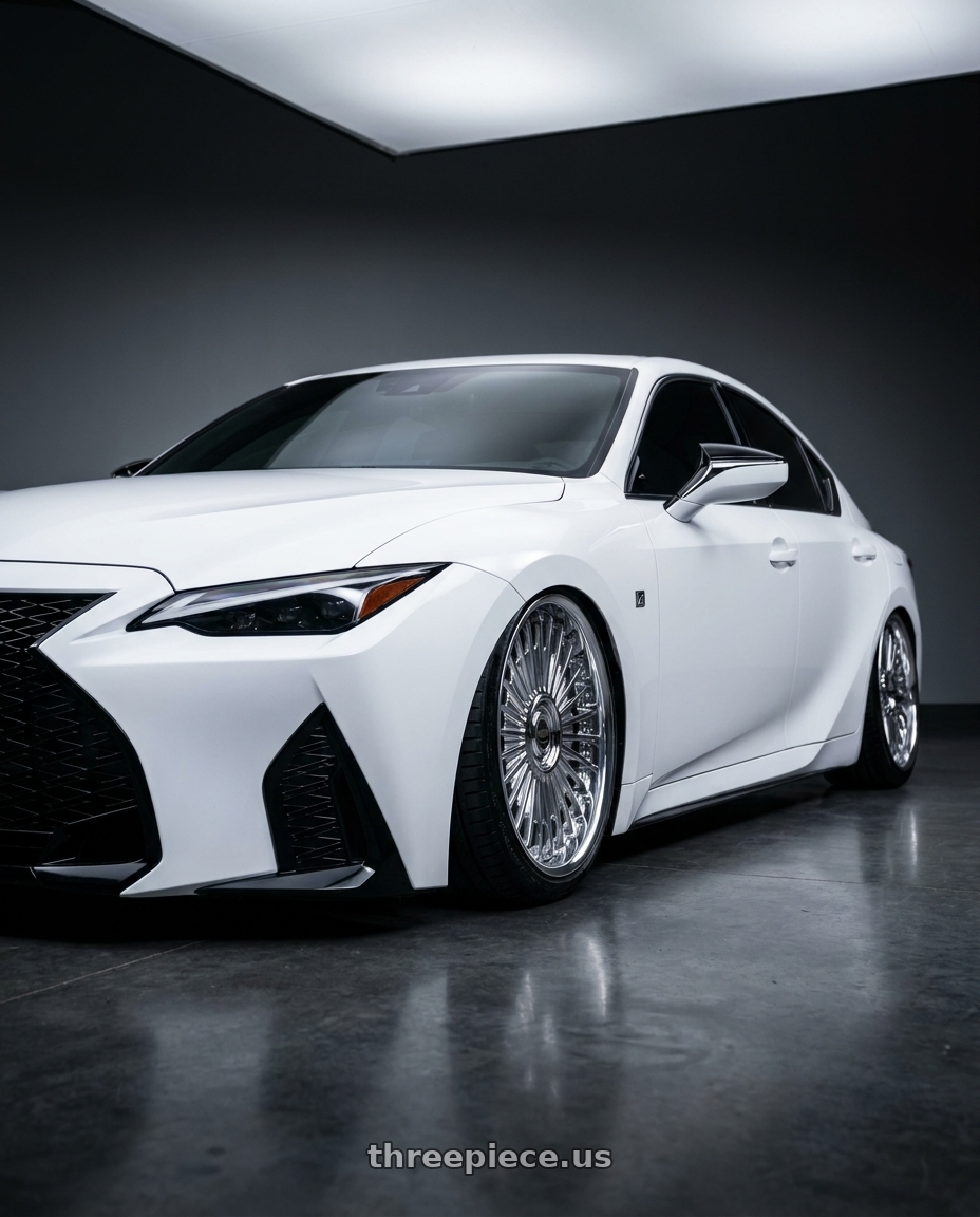 2022 Lexus is300 f sport with Work Emitz 5x114.3 Chrome 20x9.5 +38 wheels