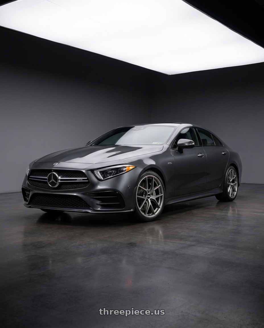 2020 Mercedes CLS53 AMG DESIGNO GRAPHITE GREY with BBS CI-R 5x112 19x8.5 +32 Platinum Silver Polished Rim Protector wheels