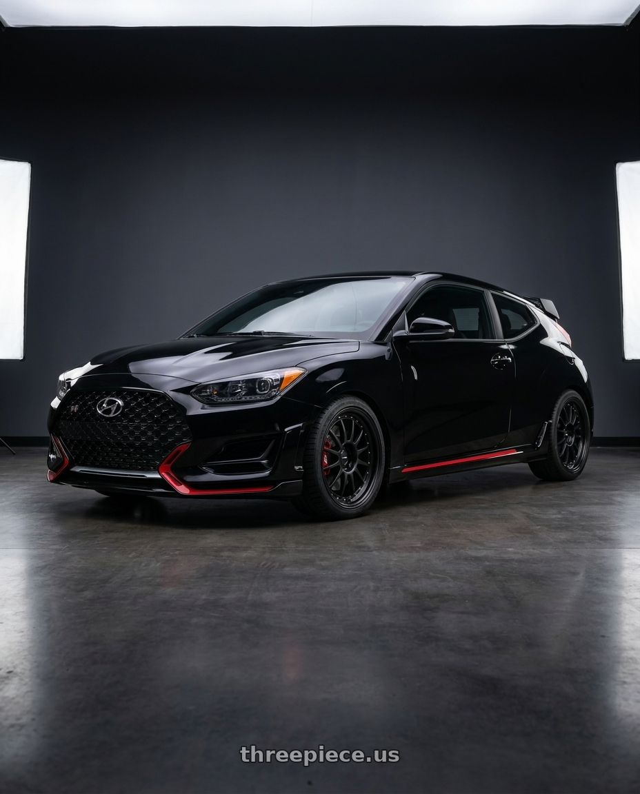 2022 Hyundai Veloster N with SSR Professor TF1 5x114.3 18X8.5+55 SL Disk Flat Black wheels