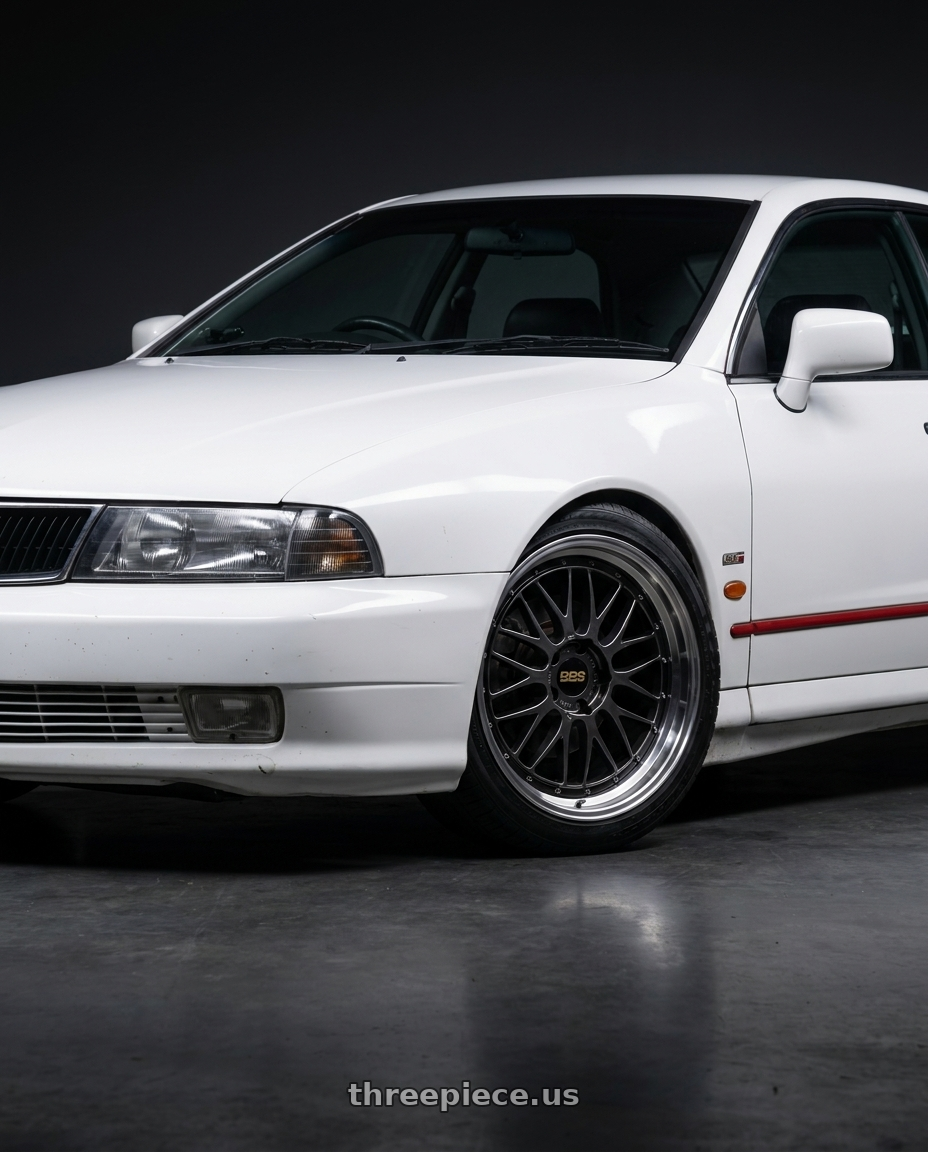 1998 Mitsubishi Magna Sports White with BBS LM 5x114.3 18x8.5+38 Diamond Black wheels