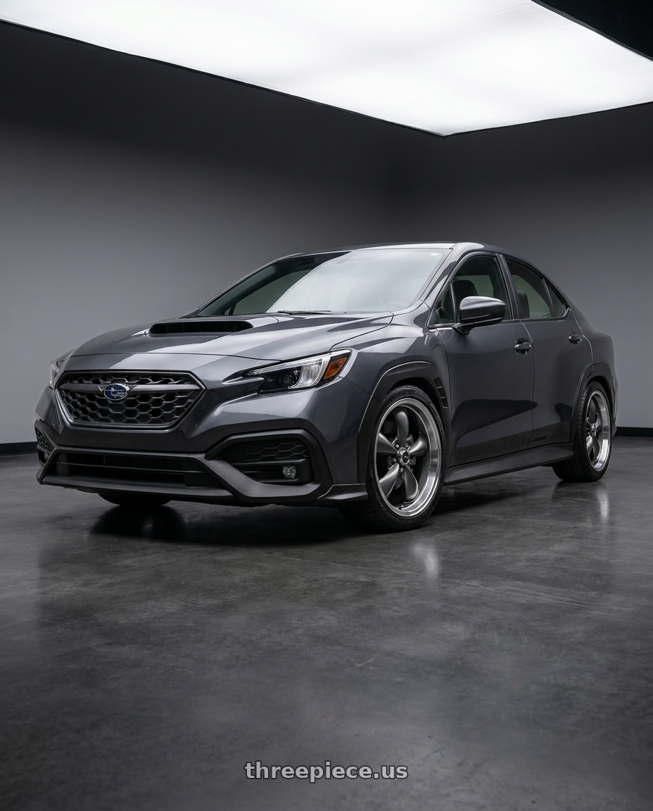 2022 Subaru WRX with American Racing AR105 TORQ THRUST M 5X114.3 18X9 +34 ANTHRACITE W/ MACHINED LIP wheels