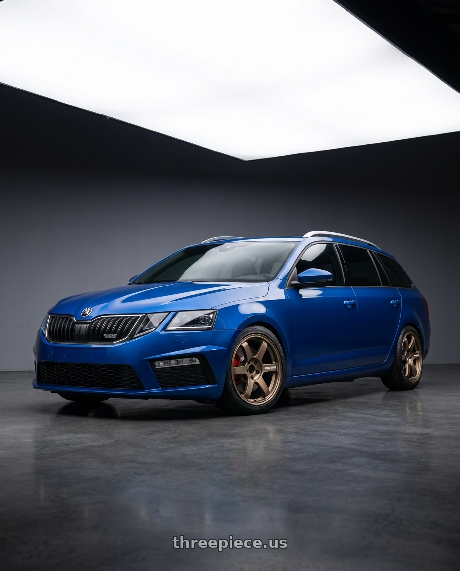 2017 Skoda octavia with Volk Racing TE37 Saga S-Plus 5x112 18x8.5+42 Bronze wheels