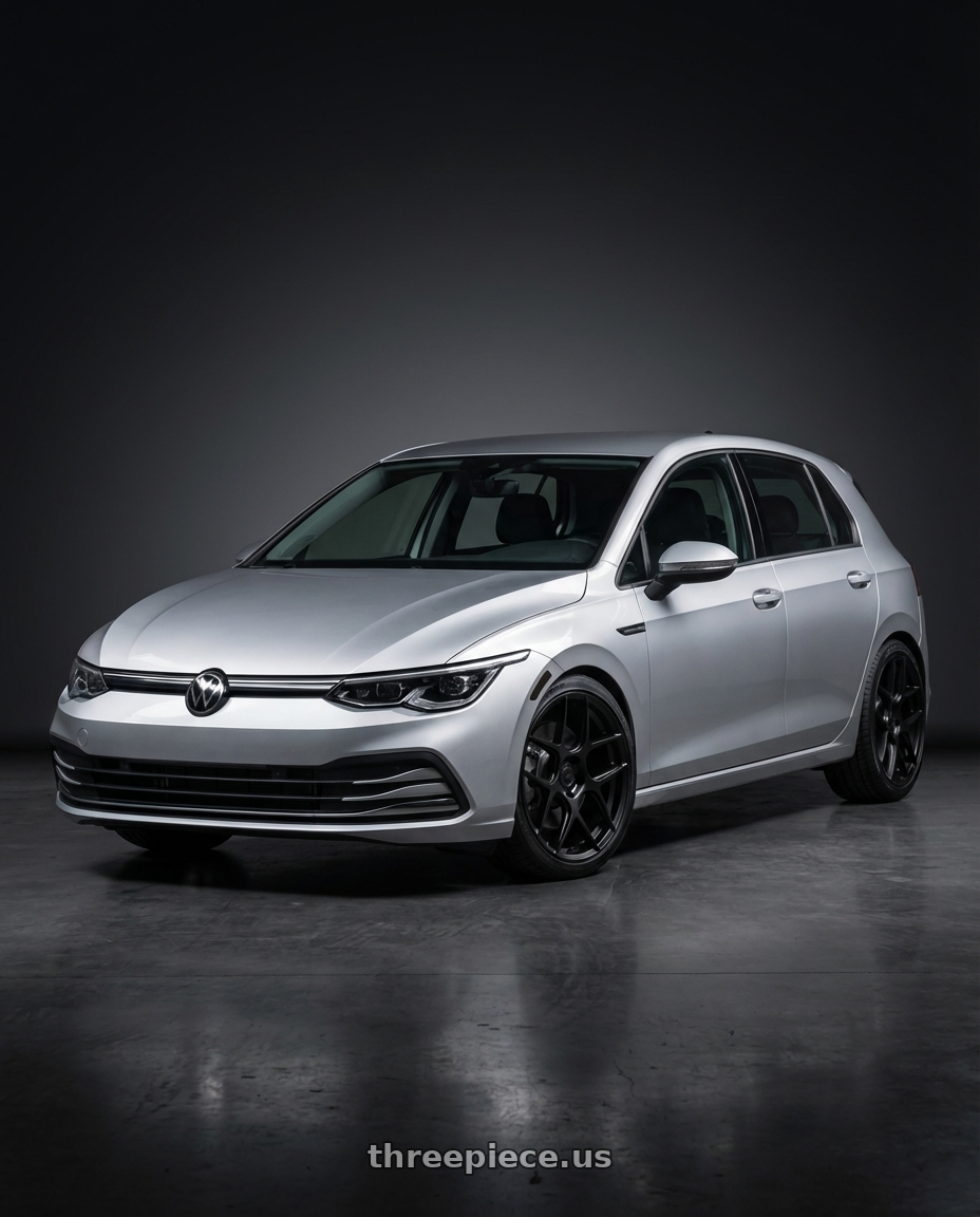 2024 Volkswagen Golf R MK8 with Aodhan AFF2 5x112 19x8.5+35 Matte Black wheels