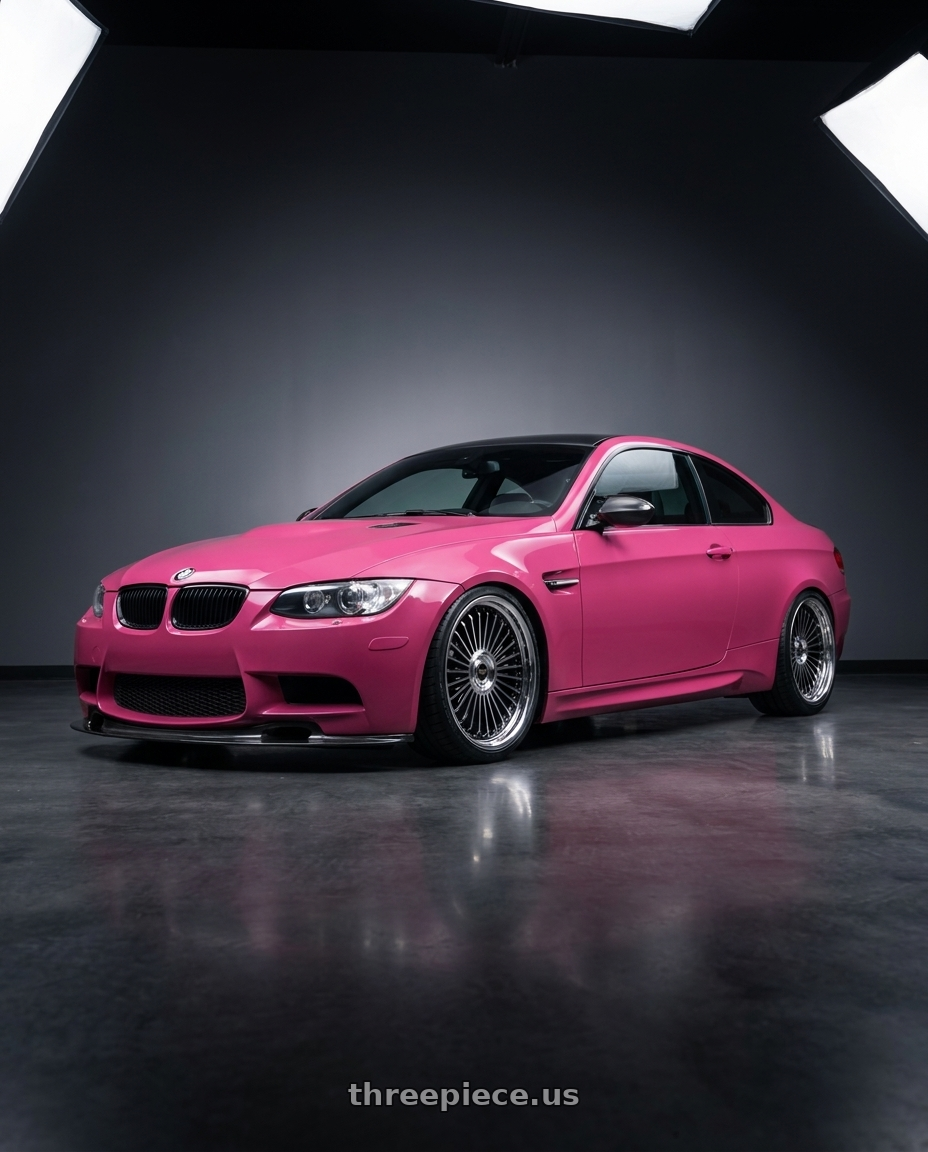2011 bmw m3 with Work Emitz Black Polish 5x120 19x9.5 +22 wheels