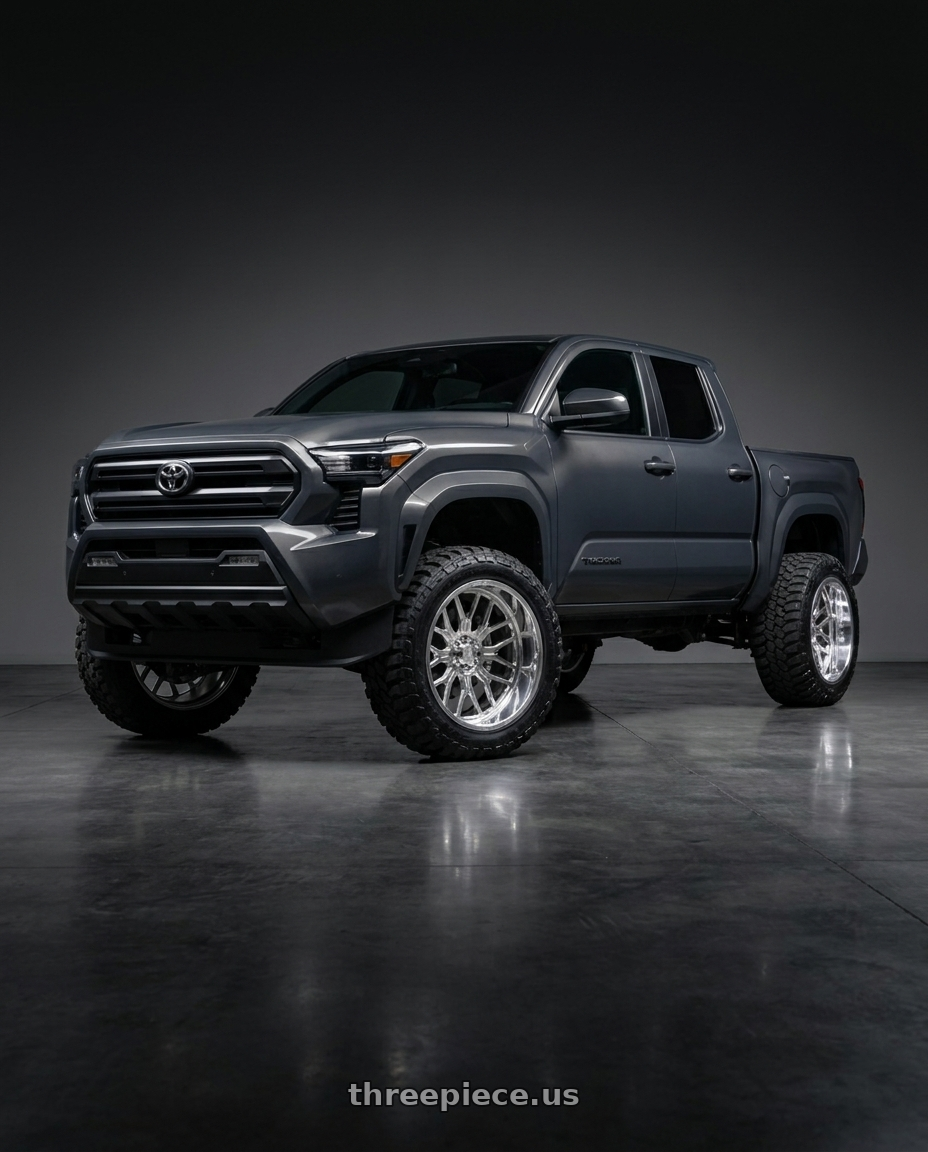 toyota tacoma 4th gen 2024 sr rwd with Axe AF6 Forged 8x165 24X14 -76 FULLY POLISHED wheels