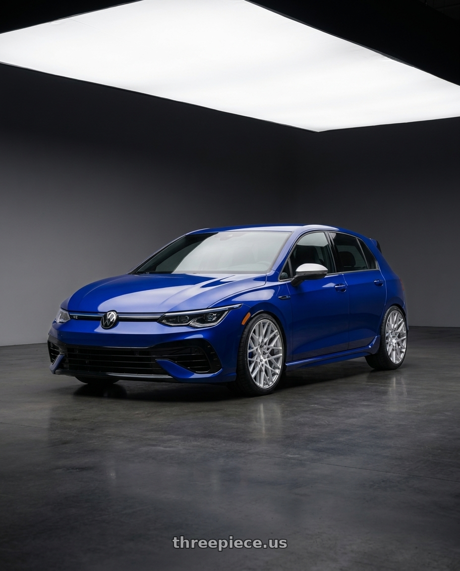2026 Volkswagen Golf r with Rotiform 1PC R110 BLQ 5X112 18X8.5 +45 GLOSS SILVER MACHINED wheels