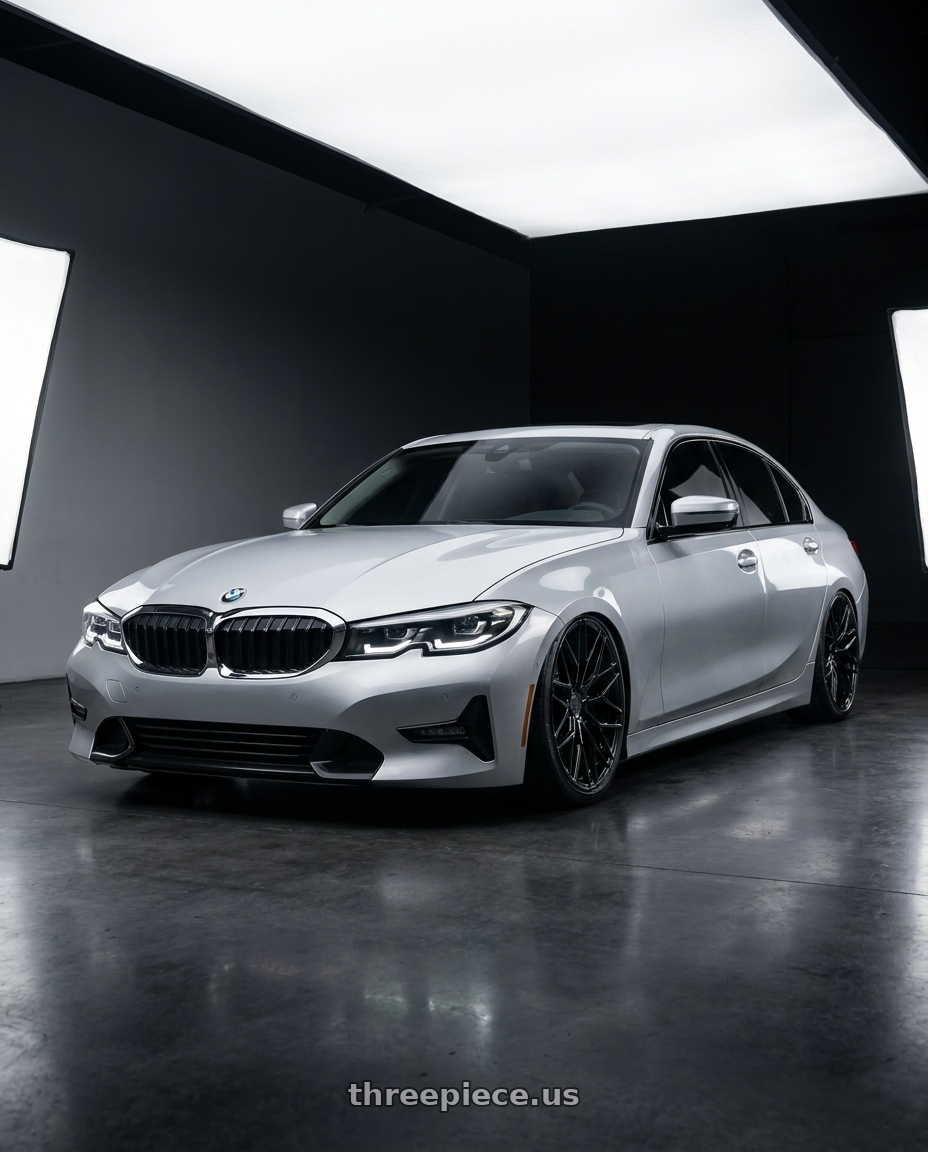 2023 BMW 3 Series G20 with Avant Garde Wheels M520R 5X112 19x8.5 +35 Gloss Black wheels