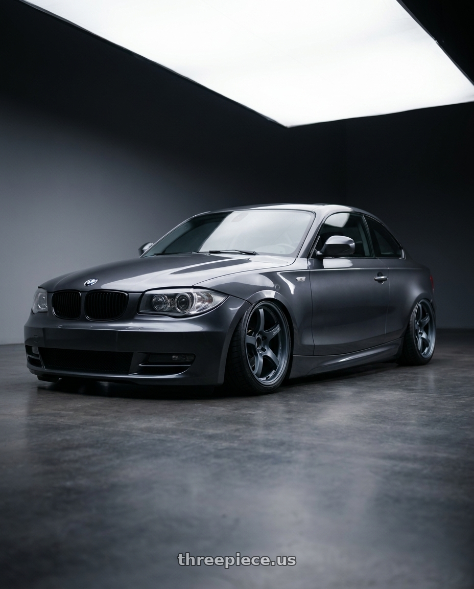 2012 BMW 1 Series E82 with Gram Lights 57CR 5x120 19x9.5+25 Gunblue II wheels