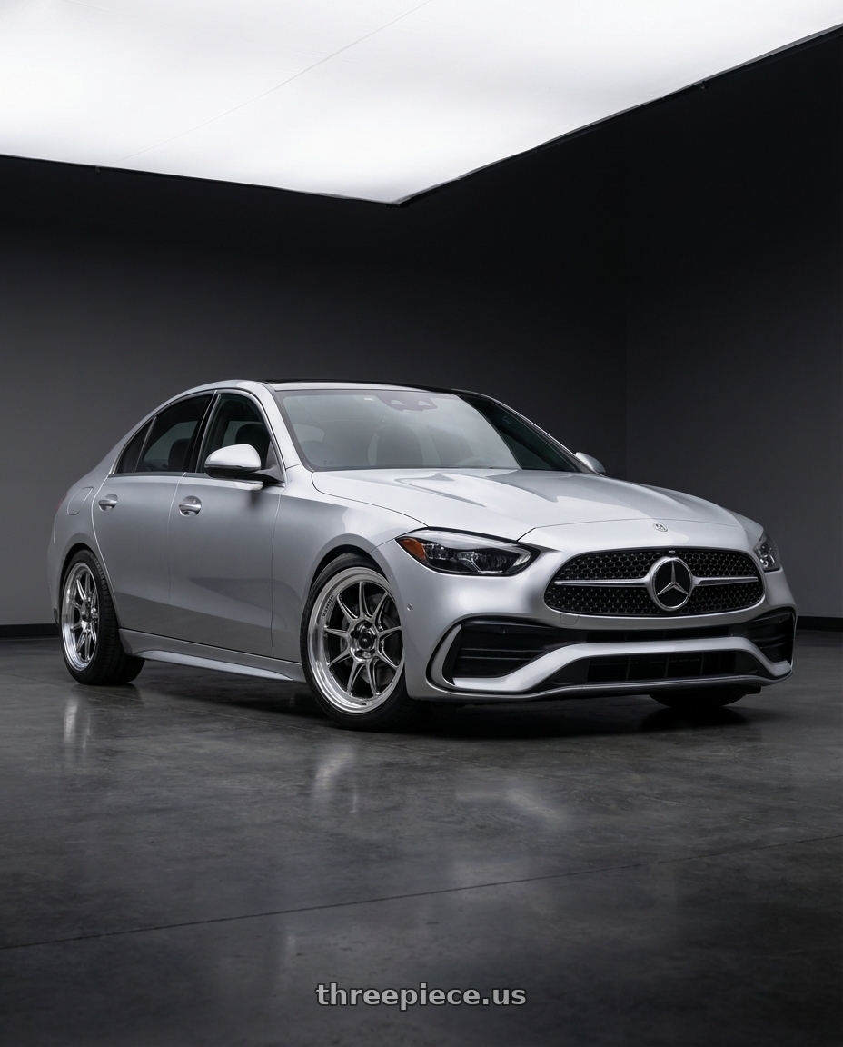 2022 Mercedes-Benz C-Class W206 with Konig Countergram 5x112 19x8.5+43 Hyper Chrome / Machined Lip wheels