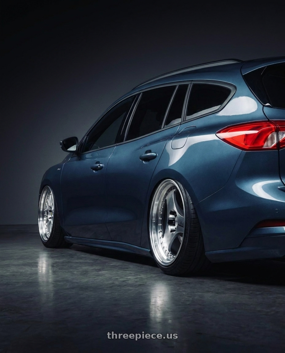 2023 focus wagon mk4.5 with Advan Racing ONI2 PROGRESSIVE 5x114.3 20x8.5 +33 MACHINING & DIAMOND CUT wheels rear three quarter view extreme stretch tires