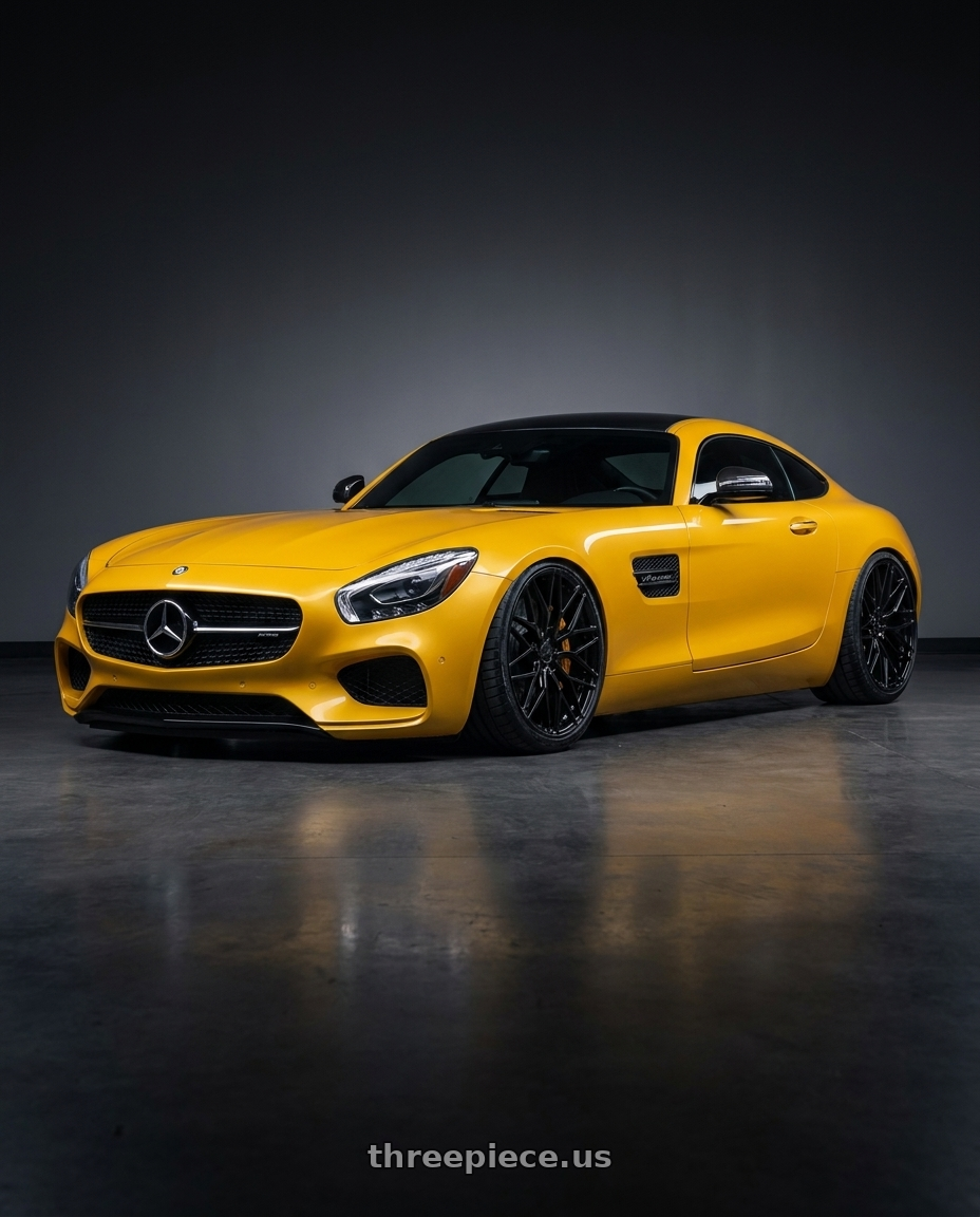2019 Mercedes-Benz AMG GT with Avant Garde Wheels M520R 5X112 19x8.5 +35 Gloss Black wheels