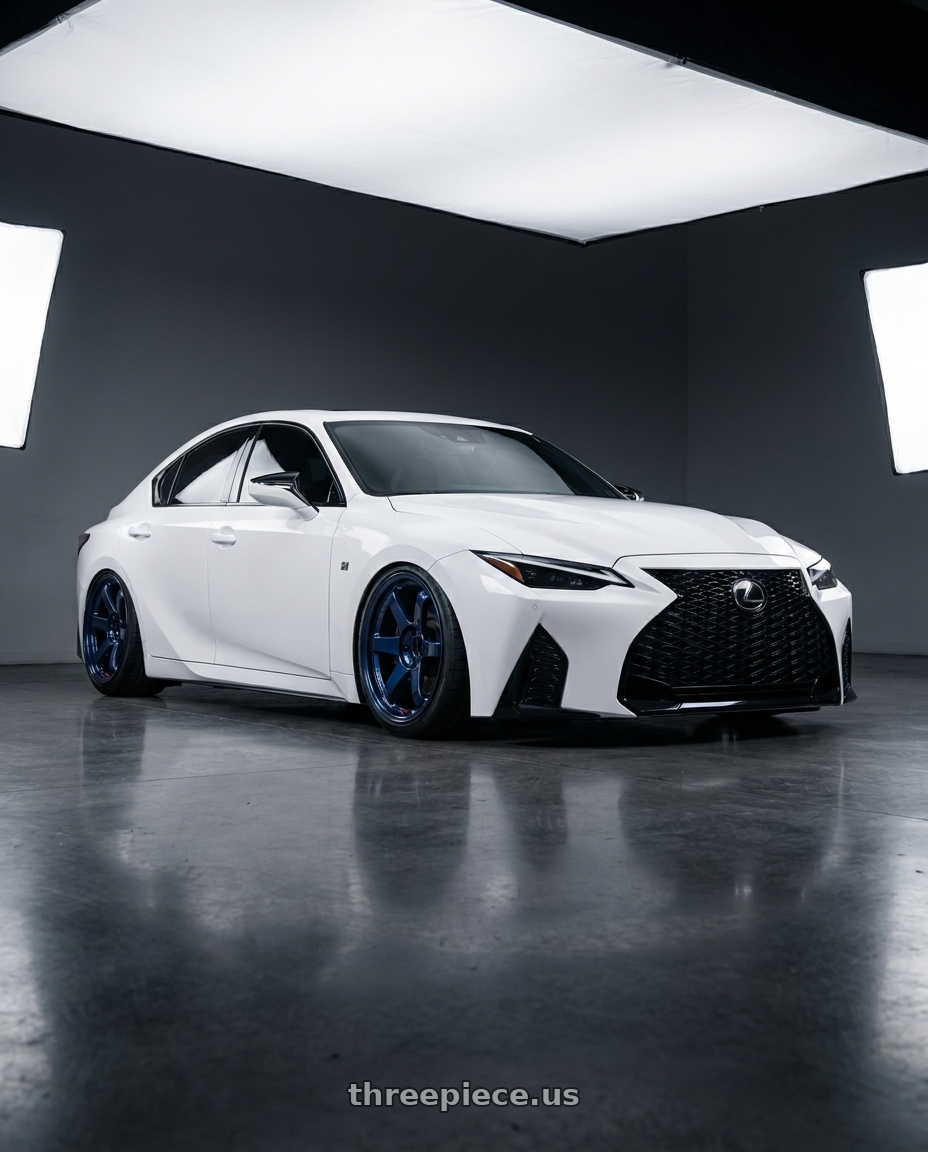 2023 Lexus is 500 f with Volk Racing TE37SL 5x114.3 19x10.5 +12 MAG BLUE wheels