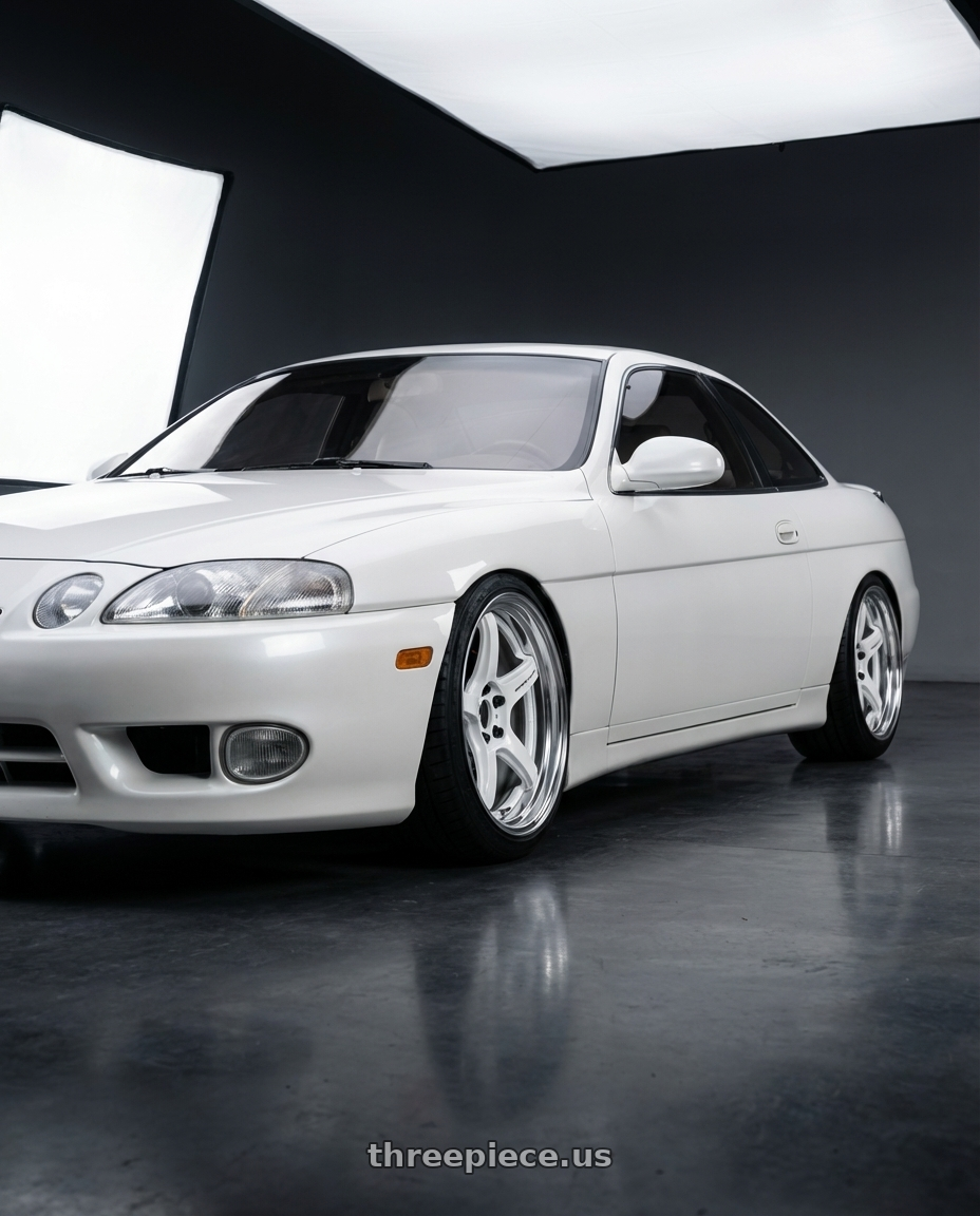 1998 Lexus SC400 with Work T5R 2P 5x114.3 18x10.0 +22 WHITE wheels