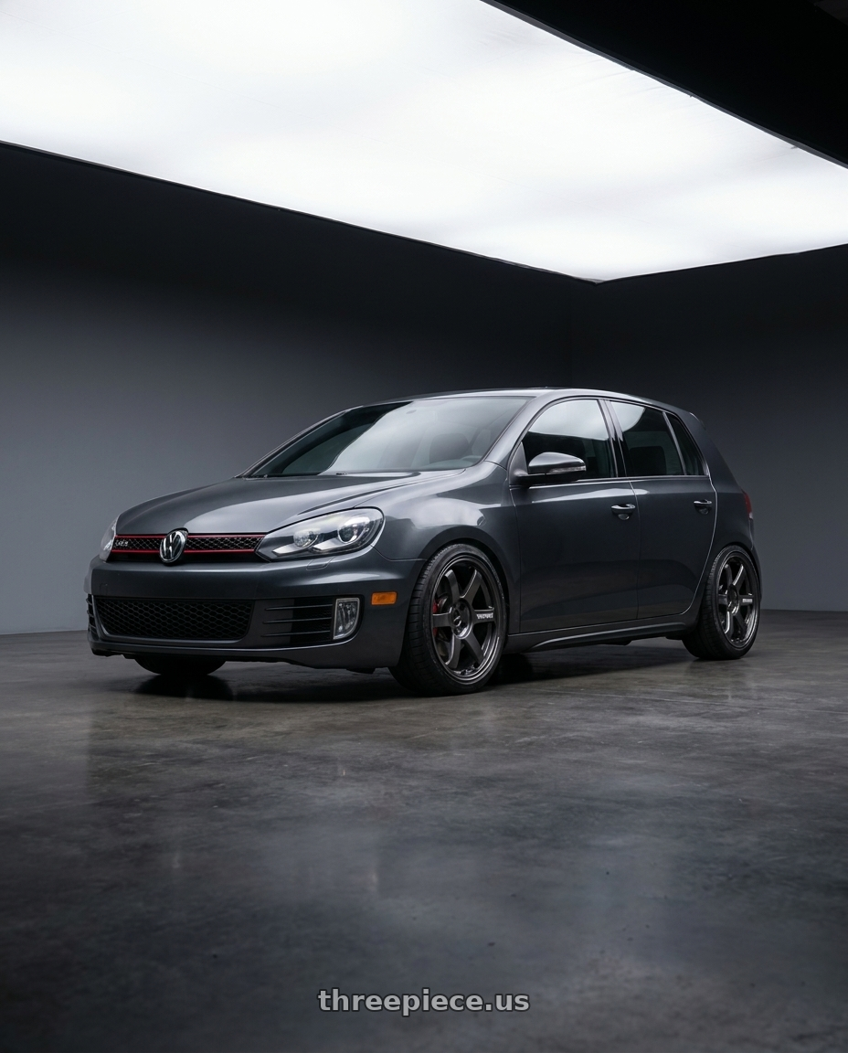 2012 vw gti with Volk Racing TE37 SAGA S-PLUS 5x112 18x8.5 +42 DIAMOND DARK GUNMETAL wheels
