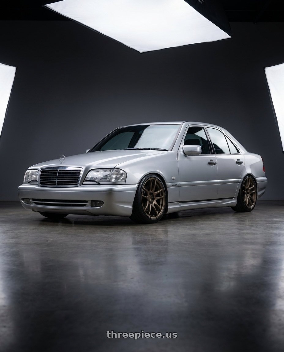 1998 mercedes benz c43 amg with Work Emotion Cr Kiwami 5x112 17x8 +35 Matte Bronze wheels