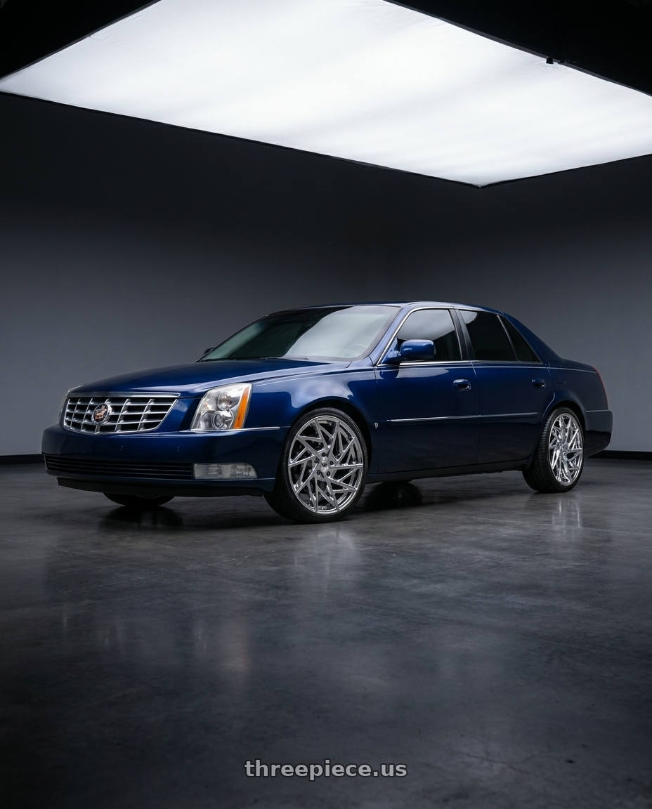 2009 Cadillac DTS with Mazzi Freestyle 377 5x108 20x8.5+35 Chrome wheels