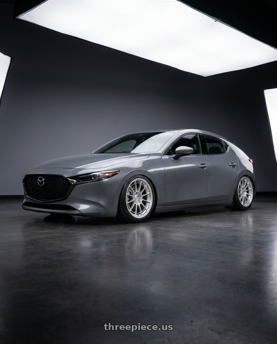 2026 Mazda 3 with Enkei NT03+M 5x114.3 18x8.5+38 Silver wheels