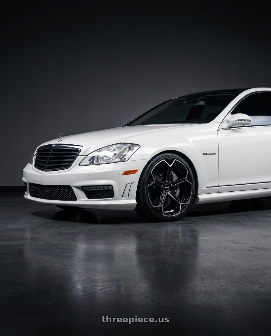 2009 Mercedes s63 with Niche 1PC N259 ARROW 5X112 20X10.5 +40 GLOSS BLACK BRUSHED wheels