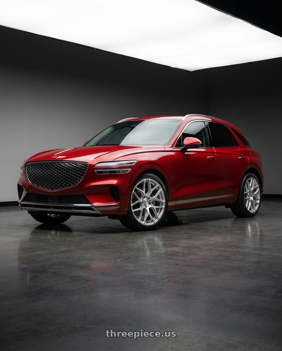 2023 Genesis gv 70 with MRR GF9 5x112 20x10  +25 Silver Machine Face wheels