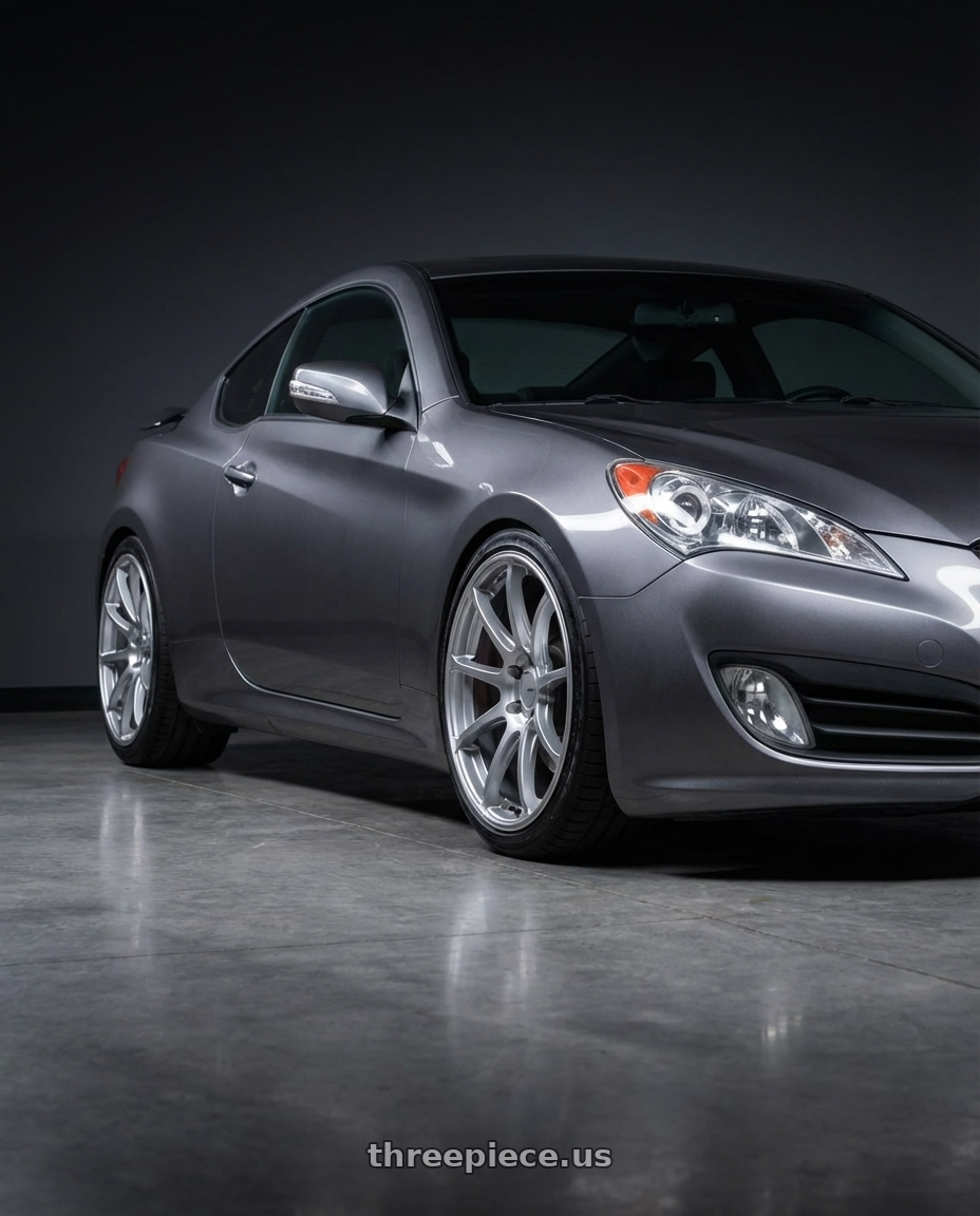 2014 Hyundai Genesis Coupe with Ssr Gtv02 5x114.3 19x8.5+38  GLARE SILVER wheels