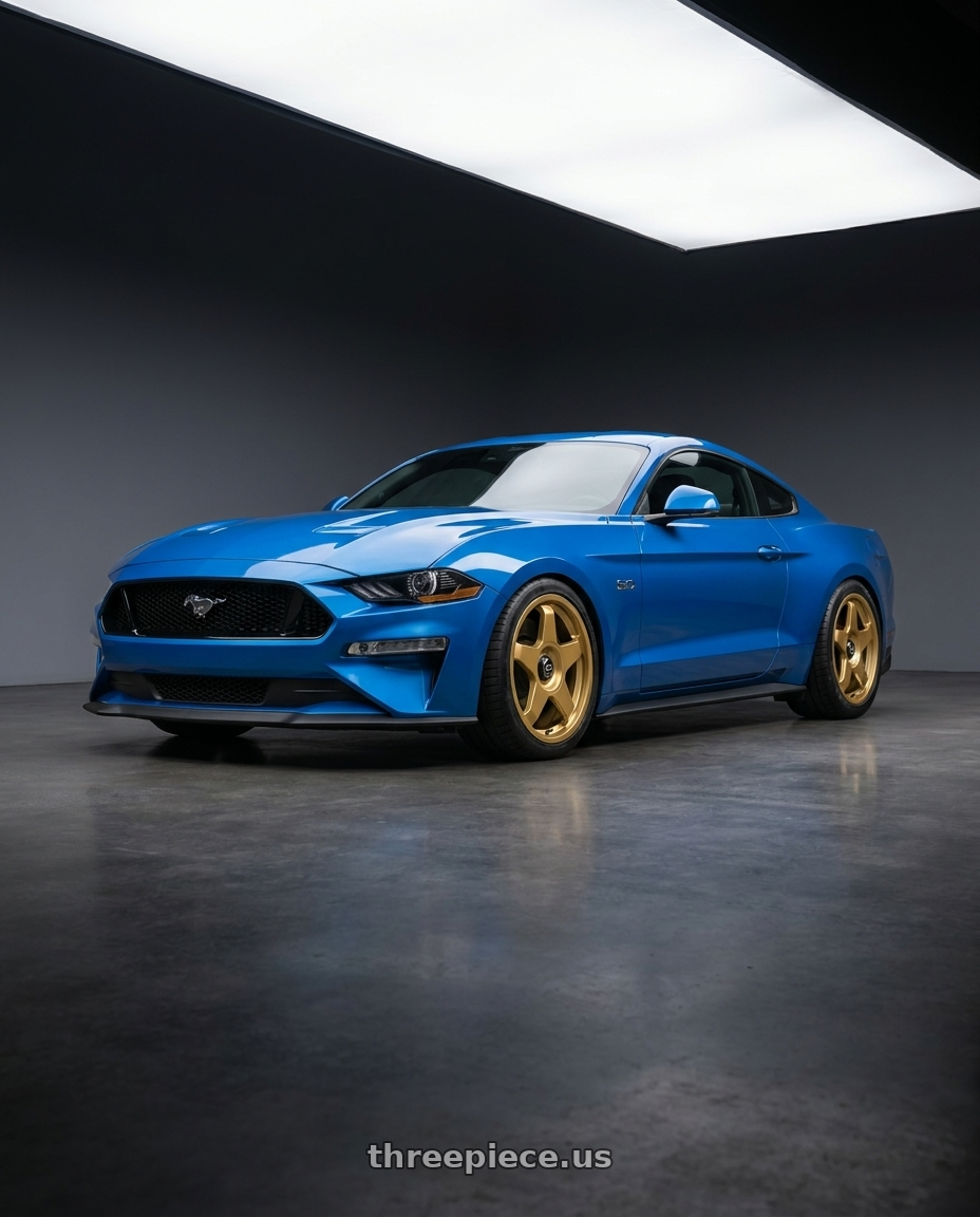 2022 Ford Mustang GT with fifteen52 CHICANE 5x114.3 / 5x120 19x8.5 +35 GOLD (GLOSS GOLD) wheels