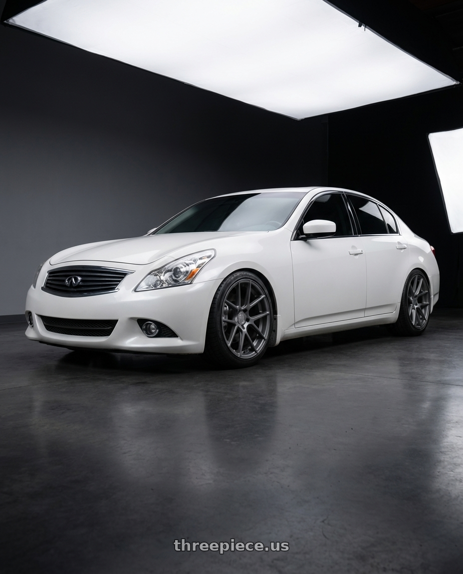 2014 Infiniti G37 Coupe with Avant Garde Wheels M510 5X114.3 19x9.5 +40 Dolphin Grey wheels