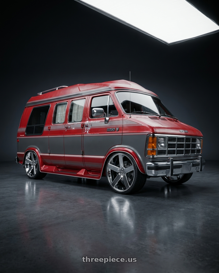 1990 dodge ram b250 with DUB 1PC S115 BALLER 5X139.7 26X10 +25 CHROME PLATED wheels