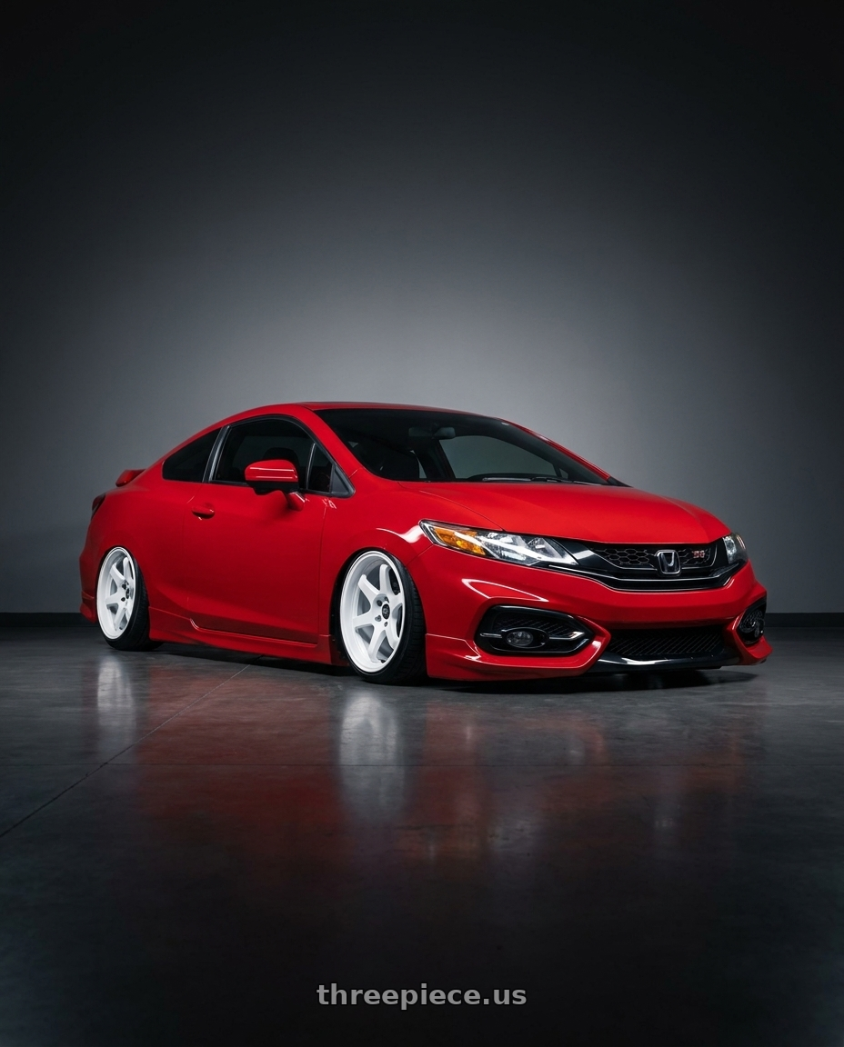 2015 Honda Civic Si with ESR Wheels APEX SERIES AP6 5x114.3 18x9.5 +35 Gloss White wheels