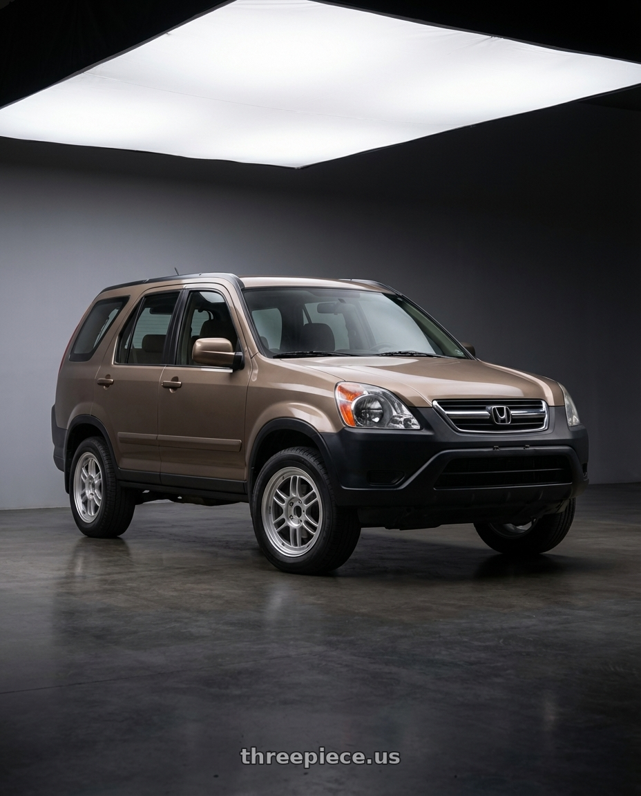 2002 Honda CRV LX, mojave brown metallic with Enkei RPF1 5x114.3 16x7+43 Silver wheels