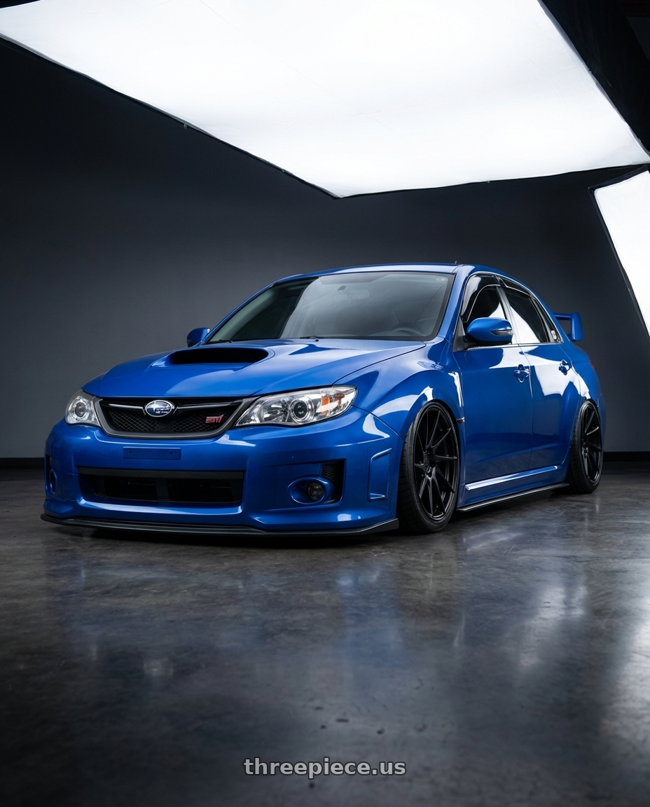 2013 Subaru WRX STI with Aodhan AH09 5x114.3 18x8.5 +35 Matte Black wheels