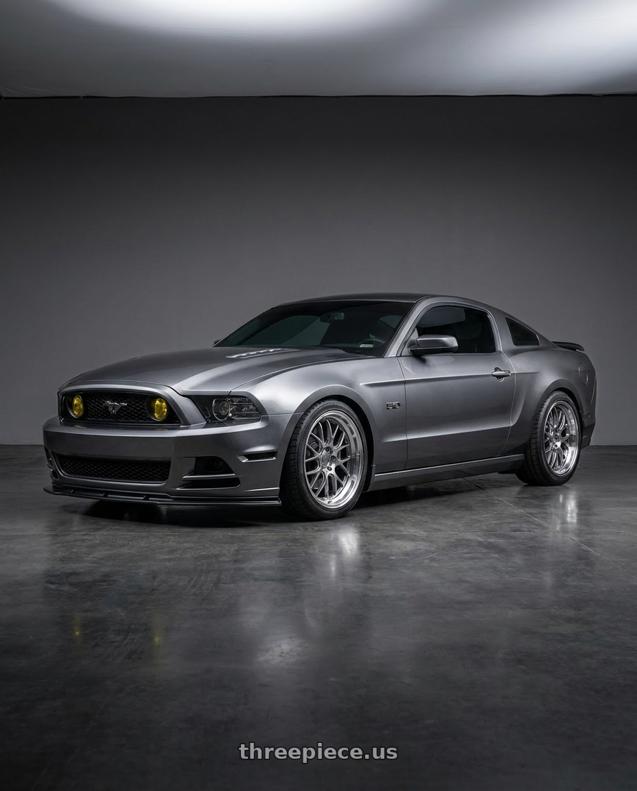 2014 Ford Mustang GT with F1R F21 5x114.3/5x120 19x9.5 +35 Hyper Black/Polish Lip wheels