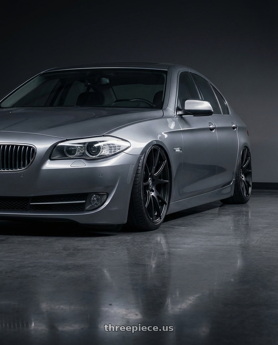 2016 BMW 5 Series F10 with Forgestar CF5V 5x120 20x12 +52 Satin Black wheels