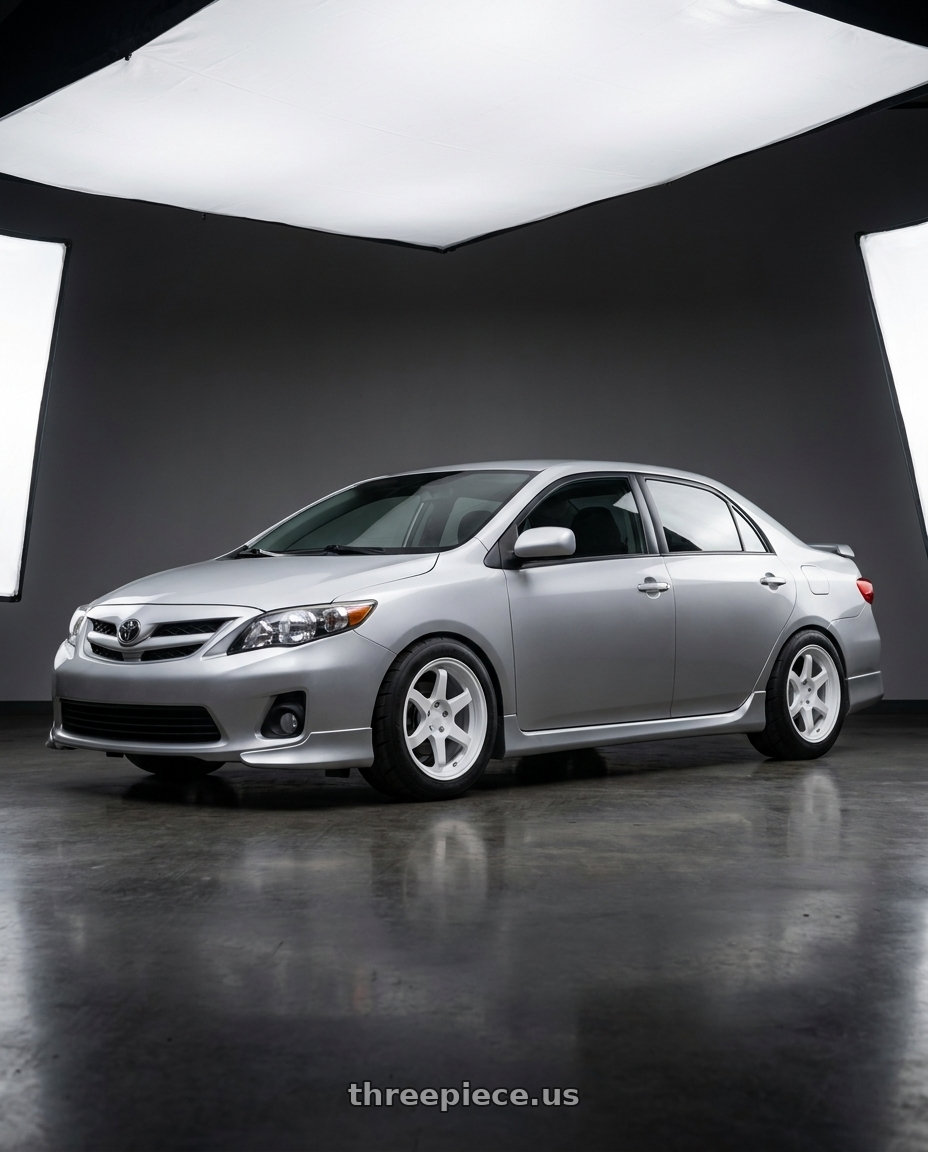 2010 Toyota Corolla S with 9six9 SIX-1 5x114.3 17X8 +35 Competition White wheels
