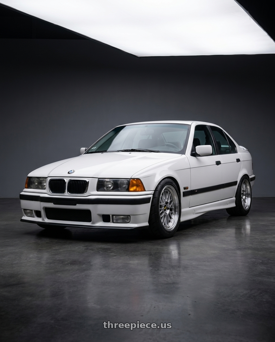 1993 BMW E36M3 with BBS LM 5x114.3 18x9.0+42 Diamond Silver wheels