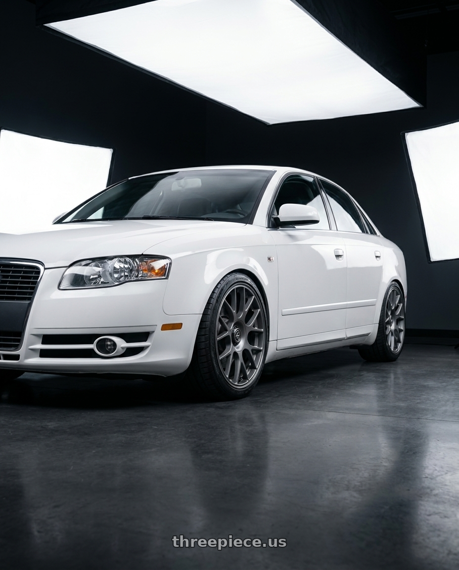 2010 Audi A4 B7 with fifteen52 APEX 5x112 / 5x120 18x8.5 +35 FROSTED GRAPHITE (SATIN GREY) wheels