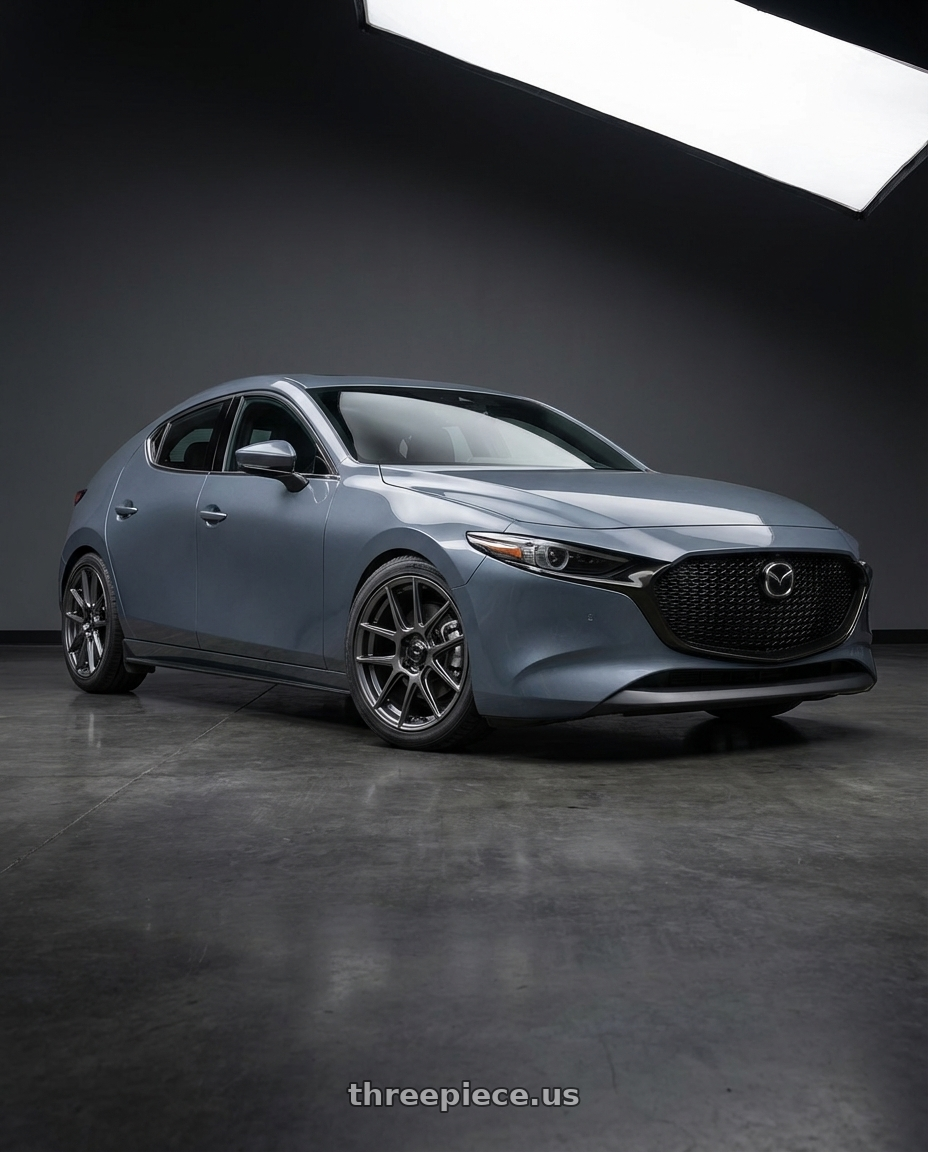 2023 Mazda Mazda3 Turbo with Konig Ampliform 5x114.3 18x10+20 Dark Metallic Graphite wheels