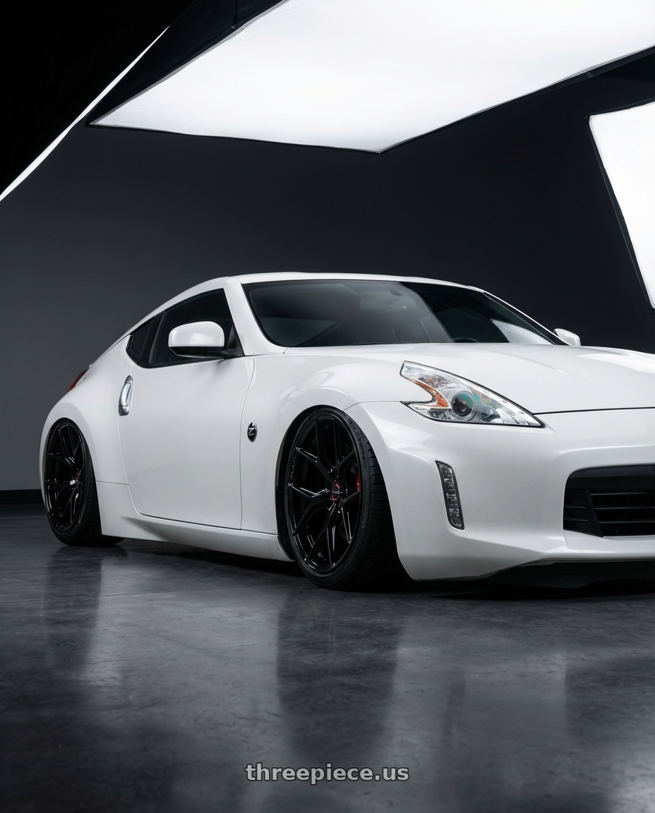 2019 Nissan 370Z with Vossen HF-5 19x9.5 / 5x114.3 / ET40 / Deep Face / 73.1 - Gloss Black Wheel - HF5-9N63 wheels