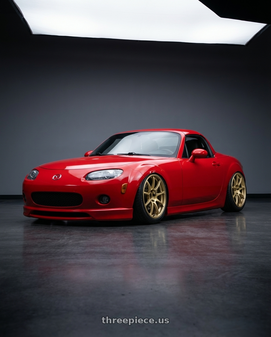 2012 Mazda MX-5 Miata NC with Advan RCIII 5x114.3 17x8+38 Gold wheels
