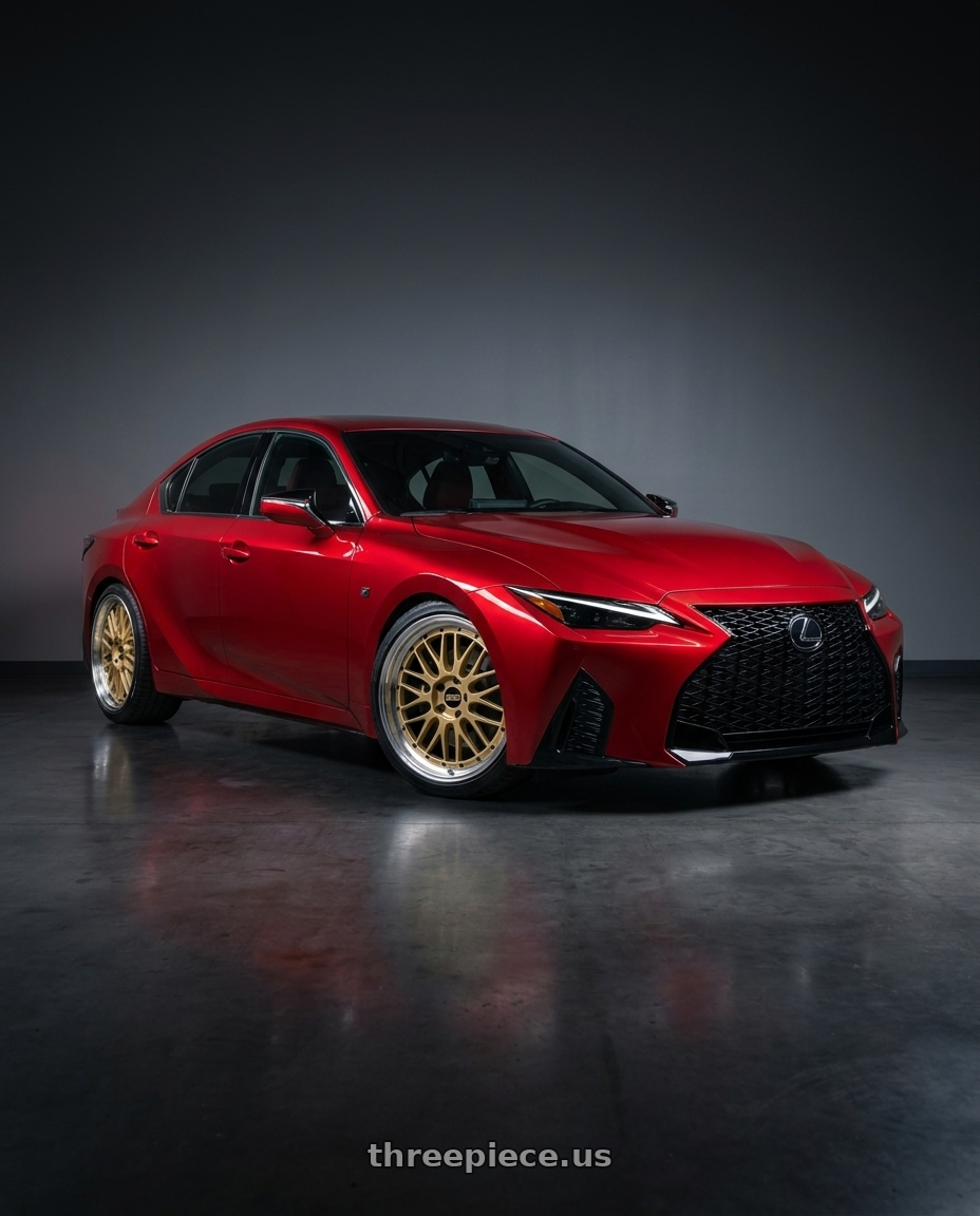 2023 Lexus IS500 with BBS LM 5x114.3 18x9.0+42 Gold wheels
