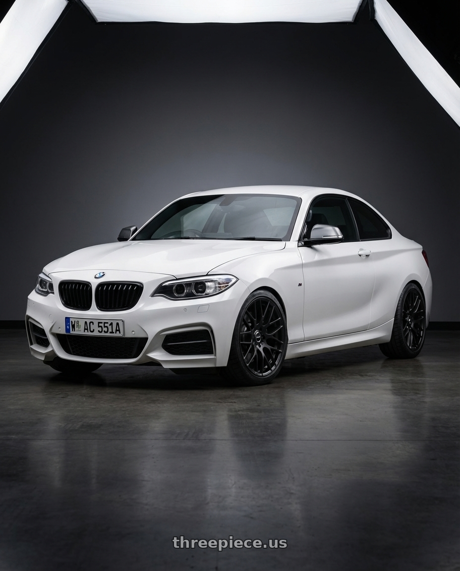2018 BMW 2 Series F22 with Avant Garde Wheels M359 5X120 18x8.5 +15 Matte Black wheels
