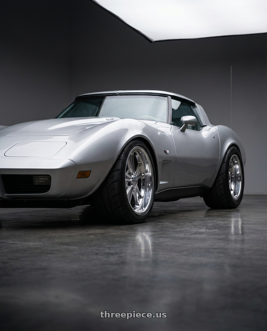 1979 Chevrolet Corvette with Boyd Coddington BC2P Speedster 5x114.3 17x7 +0 High Polish wheels