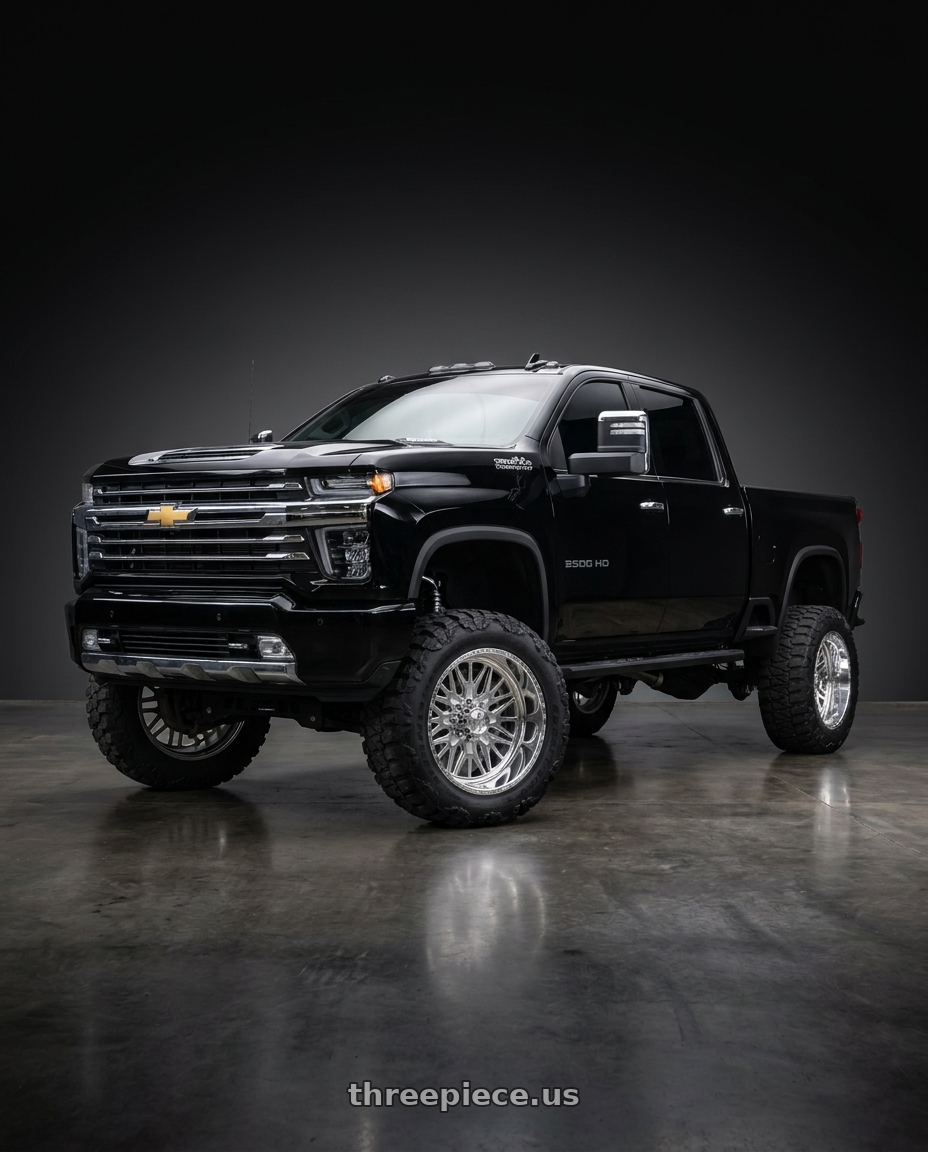 2023 Chevrolet Silverado 2500 High with American Force N57 ICEBERG SS 8x170 26x14 -72 Polished wheels