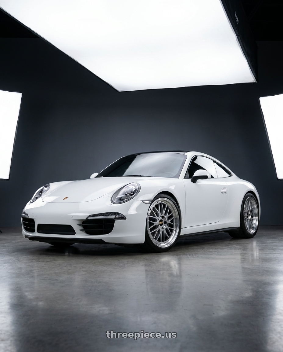 2012 Porsche 911 with BBS LM 5x120 20x10.0+20 Diamond Silver wheels